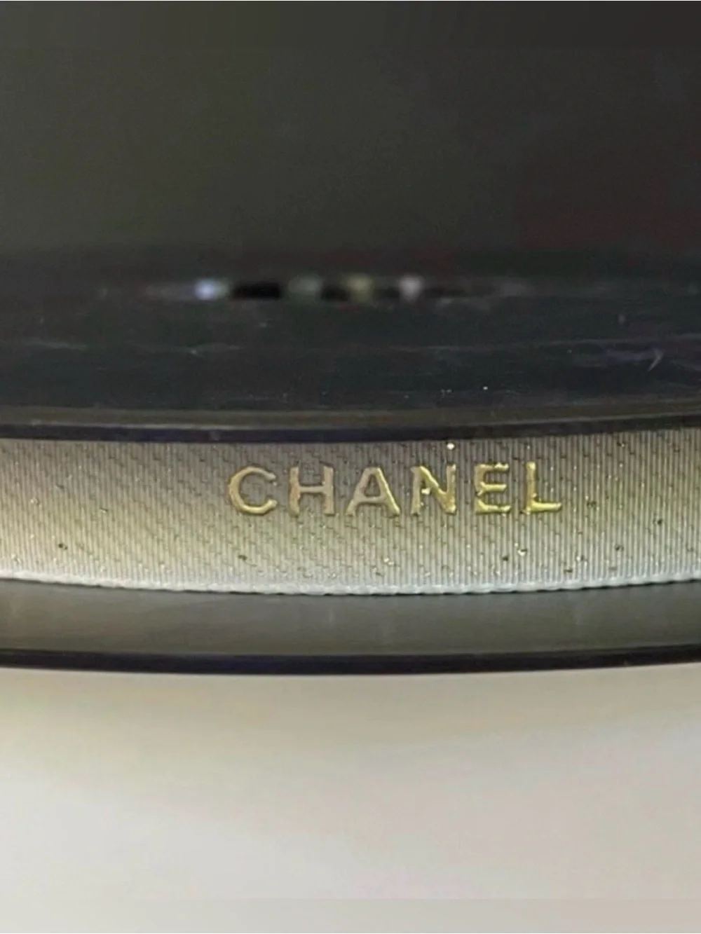 CHANEL Gold Metallic Logo Ribbon Full Roll 25 Yards 3/4” Wide Authentic Rare